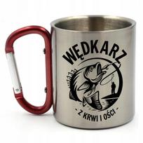 Metalinė puodelis su karabinu, 300 ml, žvejams