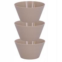 Plastikiniai dubenėliai 3 vnt., 550 ml, kreminės spalvos, daugkartiniai