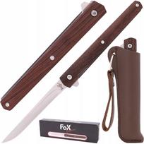 Peilis MFH Fox Outdoor, siauras, su medine rankena