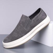 Brand Comfort Men's Loafers Slip-on Lightweight Lazy Bean Shoes Outdoor Business Leisure Soft Soled Walking Board Shoes 38 pilka spalva