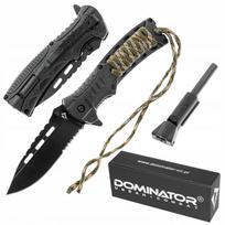 Sulankstomas peilis DOMINATOR Flint su paracord virve ir švilpuku