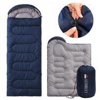 Miegmaišis su gobtuvu TOURIST QUILT 2in1, šiltas, lengvas, tamsiai mėlynas, su dėklu