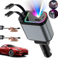 Automobilinis įkroviklis USB PD QC3.0 66W, tinka nešiojamam kompiuteriui ir telefonui