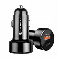 Automobilinis įkroviklis Techsuit 48W, USB QC3.0 18W, USB-C PD30W, su LED
