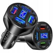 Automobilinis įkroviklis 4 x USB QS3.0, 3.1A, 12/24V, 66W