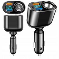 Automobilinis įkroviklis M6 DUTY, 12–24 V, USB, QC, PD, voltmetras