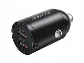 Automobilinis įkroviklis Orico MR-30-2C-BK-EP, 30W, 2x USB-C, metalinis