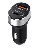 Automobilinis įkroviklis QC 3.0 18W 3A su PD ir USB Type-C
