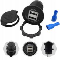 Automobilinis įkroviklis 12V/24V, USB 3.1A, su LED, oranžinis