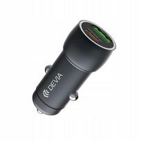 Automobilinis įkroviklis 48W, USB-C PD 30W + USB 18W, aliuminis, su LED