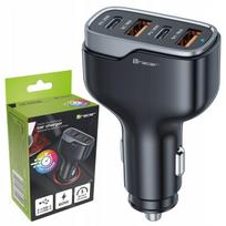 Automobilinis įkroviklis Tracer, 60 W, 4 jungtys (USB-C, USB-A), 2 vnt.