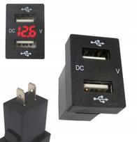 Automobilinis USB kroviklis 5V 3,1A su raudona LED, montuojamas į panelę, 12V/24V