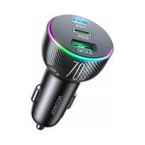 Automobilinis įkroviklis Joyroom, 70W, 2x USB-C, USB-A, greitas PD ir QC įkrovimas, apšviestas