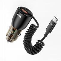 Automobilinis kroviklis Toocki 110W su USB A, USB C ir Type C lizdais, spiralinė YW01 jungtis