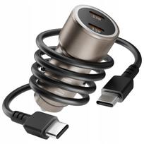 Automobilinis įkroviklis VIDVIE 33W USB ir USB-C su laidu