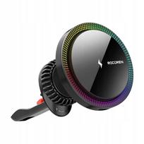 Automobilinis belaidis įkroviklis laikiklis Rocoren 15W MagSafe, juodas, QC3.0