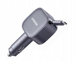 Automobilinis įkroviklis Anker USB-C 75W su ritiniu laidu