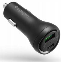 Automobilinis įkroviklis SPIGEN F31QC, 2 jungtys, PD27W, QC3.0, tinka iPhone ir Android