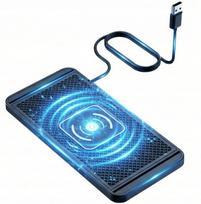 Belaidis automobilinis įkroviklis 15W Qi, 1 m USB, tinka iPhone, Samsung, Xiaomi