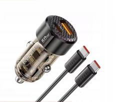 Automobilinis įkroviklis TOOCKI 60W su USB-A, USB-C ir USB-C laidu