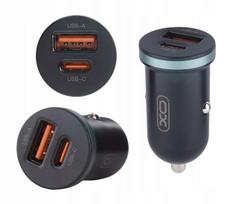 Automobilinis įkroviklis XO, USB-A QC 3.0 ir USB-C, 30W