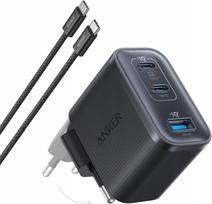 Sieninis įkroviklis Anker Nano 70 W, 3 USB-C/A lizdai, su laidu, juodas
