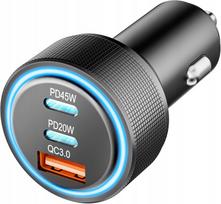 Automobilinis įkroviklis 3in1, 65W, QC, PD, universalus