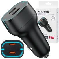 Automobilinis įkroviklis 2x USB-C, PD, QC, 50W