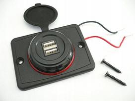 Automobilinis įkroviklis 2x USB, 12V/24V, 4,1A, raudona LED