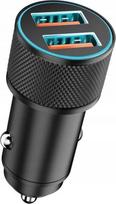 Automobilinis įkroviklis 2x USB 36W QC 3.0, greitas įkrovimas, 12–24 V