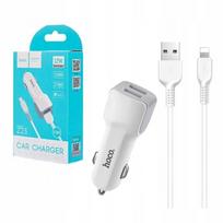 Automobilinis įkroviklis HOCO Z23, 2xUSB, su laidu iPhone