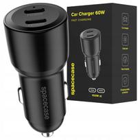 Automobilinis įkroviklis 2x USB-C, PD, QC 3.0, PPS, 12V/24V, 60W