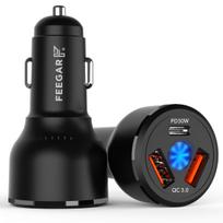 Automobilinis USB įkroviklis Feegar, 3 lizdai, USB-C, PD QC 3.0, 66W, 9A