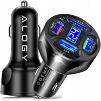 Automobilinis įkroviklis 4xUSB 66W, greitas įkrovimas, 3xQC, 7A