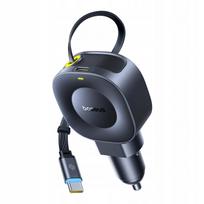 Automobilinis įkroviklis Baseus PrimeTrip VR2 45W + 45W su spiraliniu USB laidu