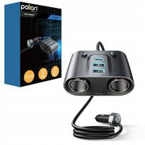 Automobilinis įkroviklis POLION 152W, USB-C, USB-A, 2 lizdai, PD, QC
