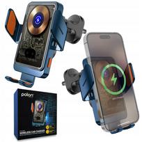 Automobilinis įkroviklis-laikiklis POLION, belaidis, telefonams 5.5"-6.7", 15W Qi
