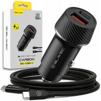 Automobilinis USB-C QC 3.0 PD 48W įkroviklis telefonui su laidu