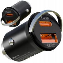 Automobilinis įkroviklis STRONG 45W, greitas įkrovimas, USB–USB-C, PD, QC