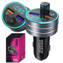 Automobilinis FM Bluetooth siųstuvas su MP3, QC 3.0 greitu krovikliu, 24W