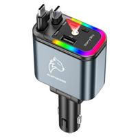 Automobilinis kroviklis 5in1 su USB-C, Lightning ir USB jungtimis, QC