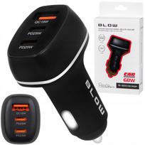 Automobilinis įkroviklis 2x USB-C, 68W, greitas įkrovimas
