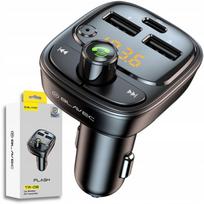 Automobilinis Bluetooth FM siųstuvas ir kroviklis, USB-C PD 30W, 2x USB-A