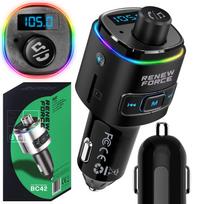 Automobilinis FM Bluetooth siųstuvas, greitas įkroviklis 23W PD QC3.0, USB-C, LED