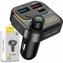 Automobilinis Bluetooth FM siųstuvas ir įkroviklis, USB-C PD 36W, 2x USB-A QC3.0