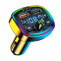 Bluetooth FM siųstuvas, įkroviklis, 2xUSB, MP3, SD, LCD ekranas