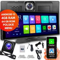 Multimedijos grotuvas automobiliui su „CarPlay“, „Android Auto“ ir DVR vaizdo registratoriumi, 13 colių