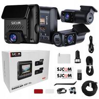 Automobilinė vaizdo registratorius SJCAM M60 4K su Wi-Fi, filmuojantis priekyje, gale ir salone