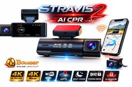 Automobilio vaizdo registratorius 4K+4K su SONY STARVIS 2, GPS, WDR