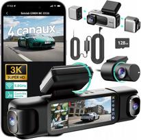 Vaizdo stebėjimo kamera BOTSLAB 3K/4K, 4 kanalai, Wi-Fi 5,8 GHz, GPS, 128GB, parkavimo režimas 24 val.